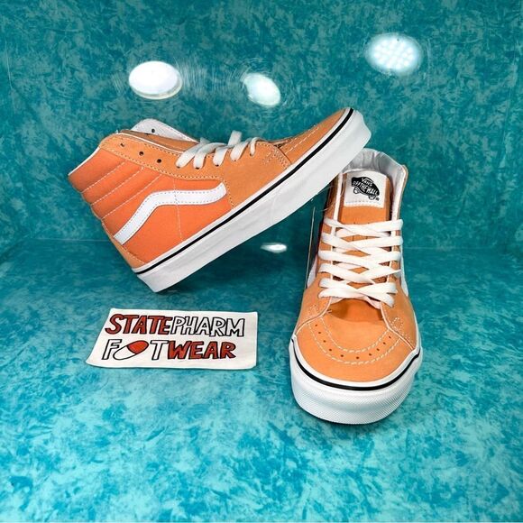 Vans Sk8 Hi 'Cadmium Orange' Women's High Top Cute Suede Skate Shoes - Picture 1 of 5